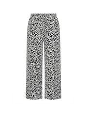 Yours Curve Black Abstract Structured Wide Leg Trousers - Image 4 of 4