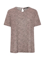 Yours Curve Pink Leopard Print V-Neck Top - Image 5 of 5