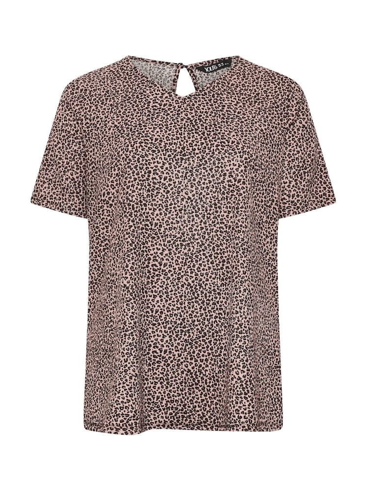 Yours Curve Pink Leopard Print V-Neck Top - Image 5 of 5