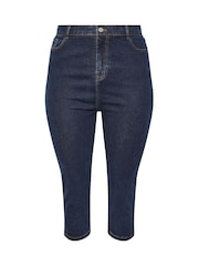 Yours Curve Blue AVA Capri Trousers - Image 5 of 5