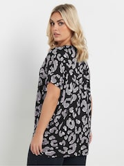 Yours Curve Grey Deep Band Grown On Basic T-Shirt - Image 3 of 5