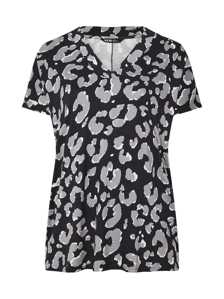 Yours Curve Grey Deep Band Grown On Basic T-Shirt - Image 5 of 5