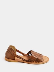 Yours Curve Natural Wide Fit Woven Leather Flat Pumps - Image 2 of 5