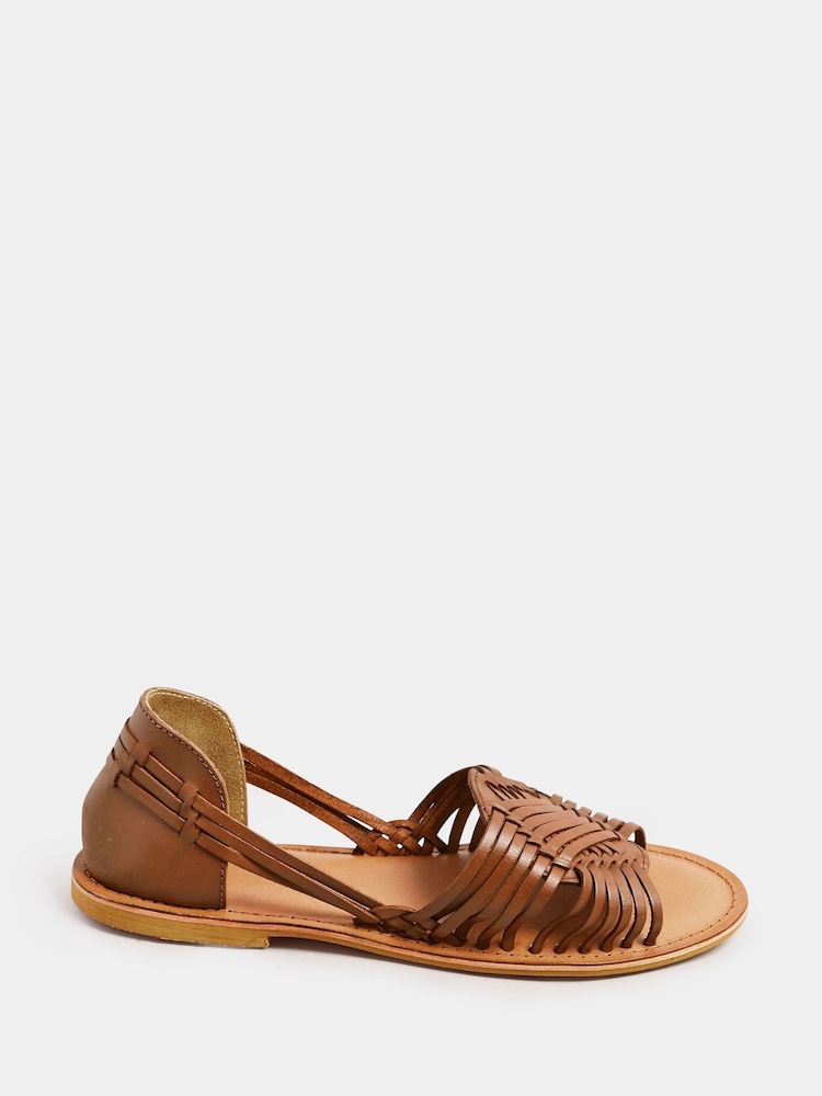 Yours Curve Natural Wide Fit Woven Leather Flat Pumps - Image 2 of 5