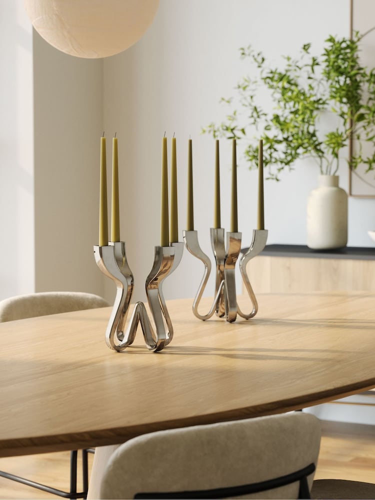 Umbra Chrome Chorus Candelabra Candle Holder - Image 1 of 5 Umbra Chrome Chorus Candelabra Candle Holder - Image 1 of 5