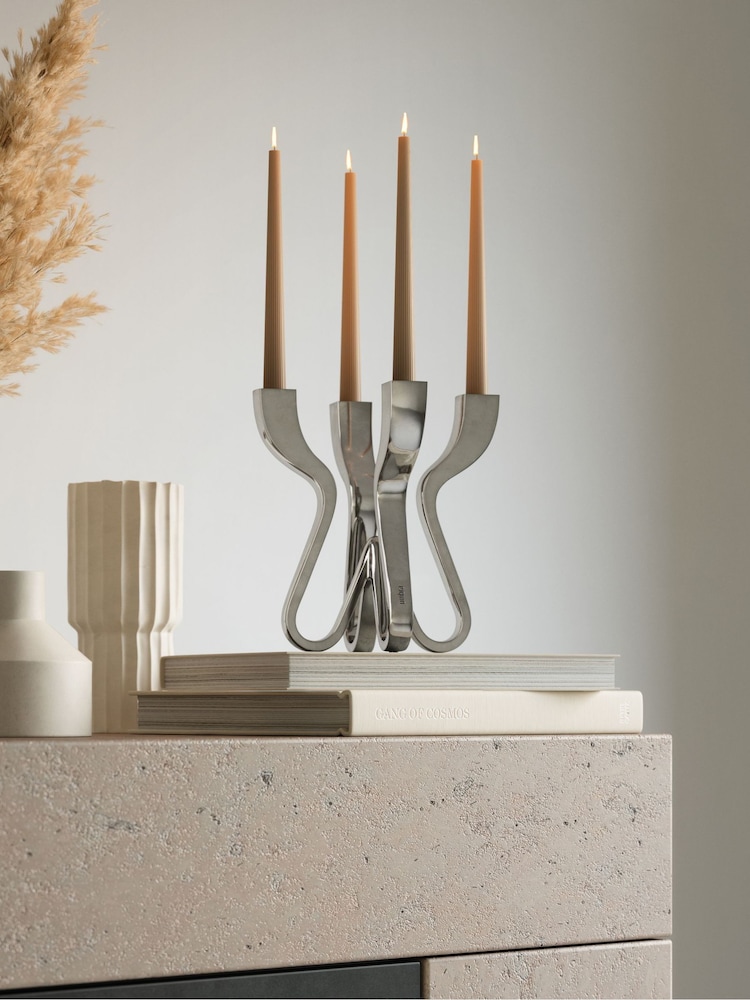Umbra Chrome Chorus Candelabra Candle Holder - Image 2 of 5 Umbra Chrome Chorus Candelabra Candle Holder - Image 2 of 5
