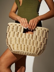 South Beach Metallic Metallic Clutch Straw Bag - Image 1 of 4