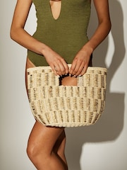 South Beach Metallic Metallic Clutch Straw Bag - Image 4 of 4