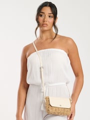 South Beach Brown Mini Straw Cross-Body Bag - Image 2 of 4