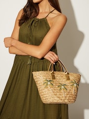 South Beach Brown Mini Embellished Palm Tote Bag - Image 4 of 4