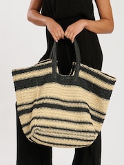 South Beach Natural Oversized Woven Shoulder Bag - Image 2 of 4