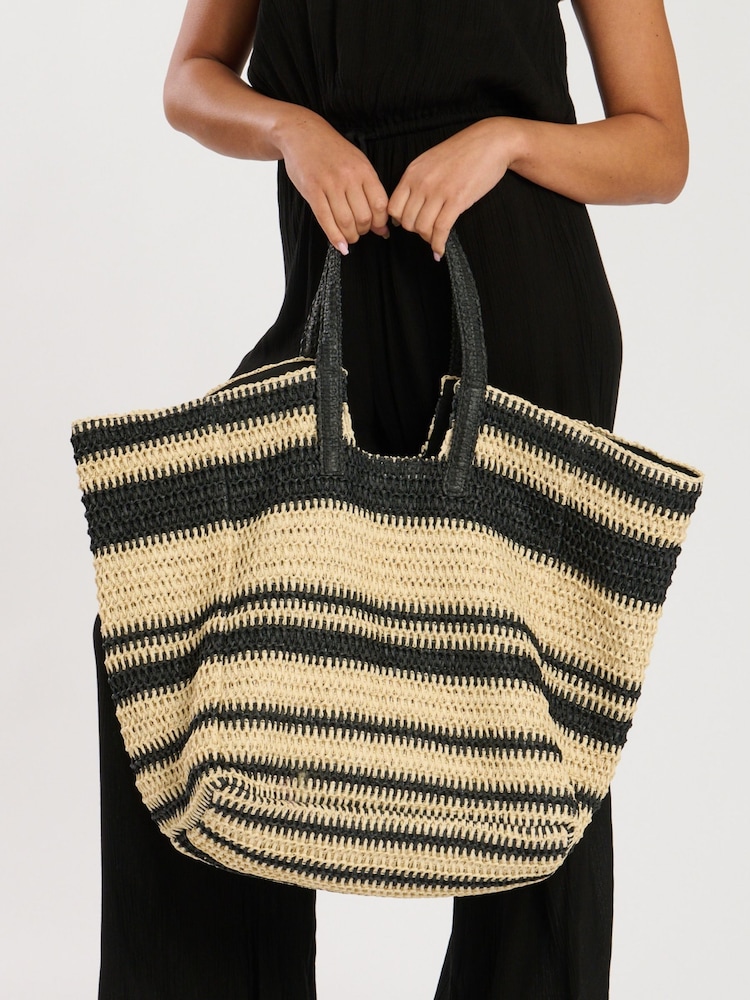 South Beach Natural Oversized Woven Shoulder Bag - Image 2 of 4