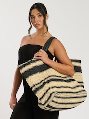 South Beach Natural Oversized Woven Shoulder Bag - Image 3 of 4