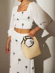 South Beach Cream Mini Clutch Bag With Bow Tie - Image 2 of 4