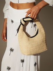 South Beach Cream Mini Clutch Bag With Bow Tie - Image 4 of 4
