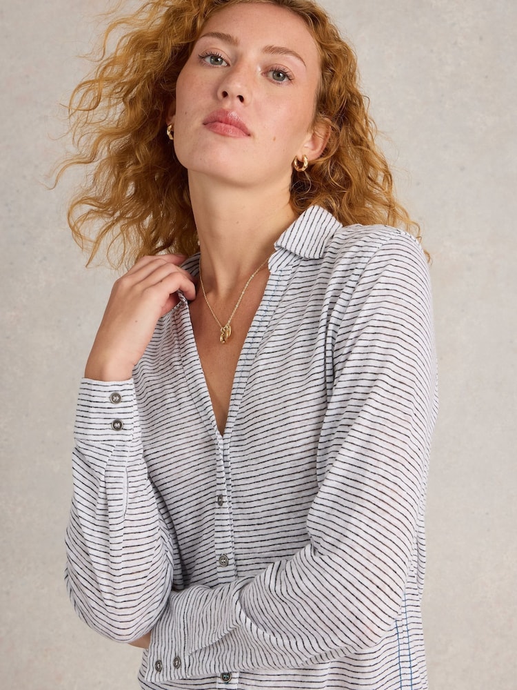 White Stuff White Charlie 100% Linen Shirt - Image 3 of 6