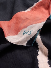 White Stuff Black Abstract Print Scarf - Image 3 of 3