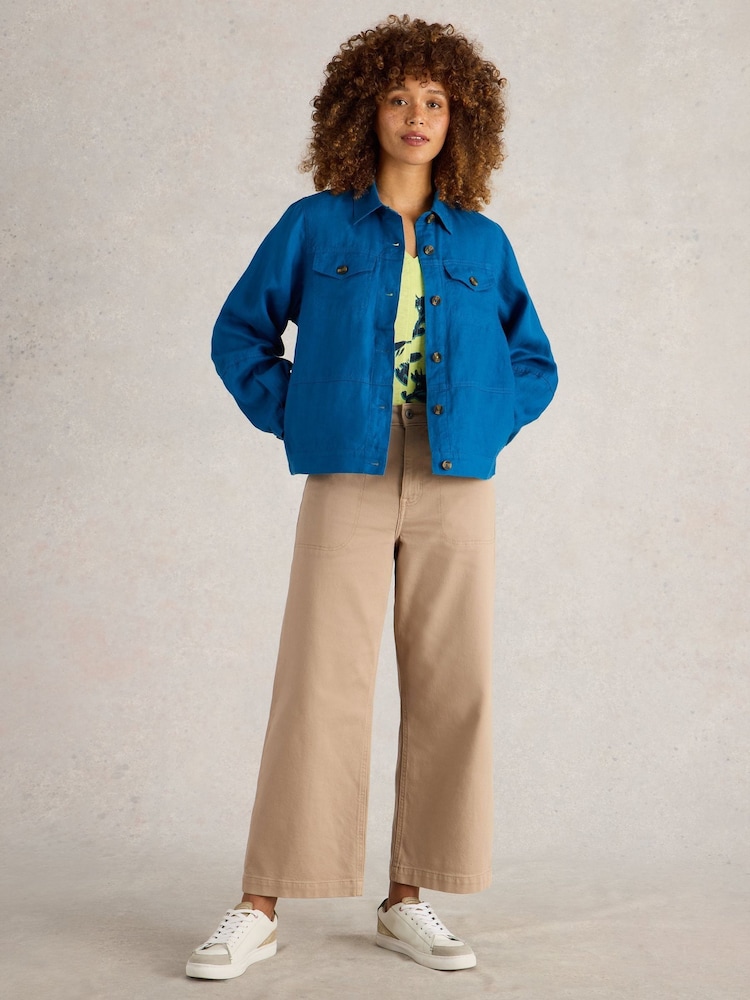 White Stuff Blue Camille 100% Linen Jacket - Image 1 of 6 White Stuff Blue Camille 100% Linen Jacket - Image 1 of 6