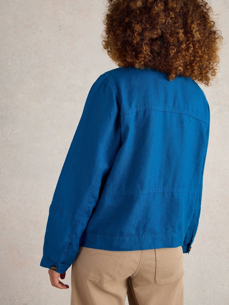 White Stuff Blue Camille 100% Linen Jacket - Image 2 of 6 White Stuff Blue Camille 100% Linen Jacket - Image 2 of 6