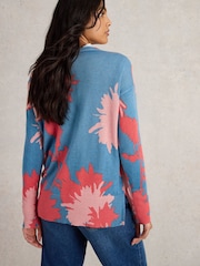 White Stuff Blue Olive Floral Jumper - Image 3 of 7