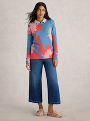 White Stuff Blue Olive Floral Jumper - Image 4 of 7