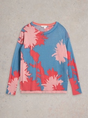 White Stuff Blue Olive Floral Jumper - Image 6 of 7