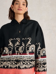 White Stuff Black Carrie 100% Linen Jacket - Image 4 of 6