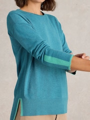 White Stuff Blue Olive Jumper - Image 4 of 6
