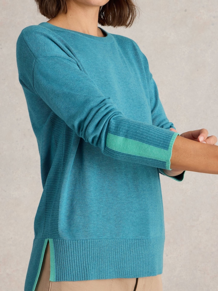 White Stuff Blue Olive Jumper - Image 4 of 6