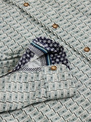 White Stuff White Casette Tape Printed 100% Cotton Shirt - Image 6 of 6