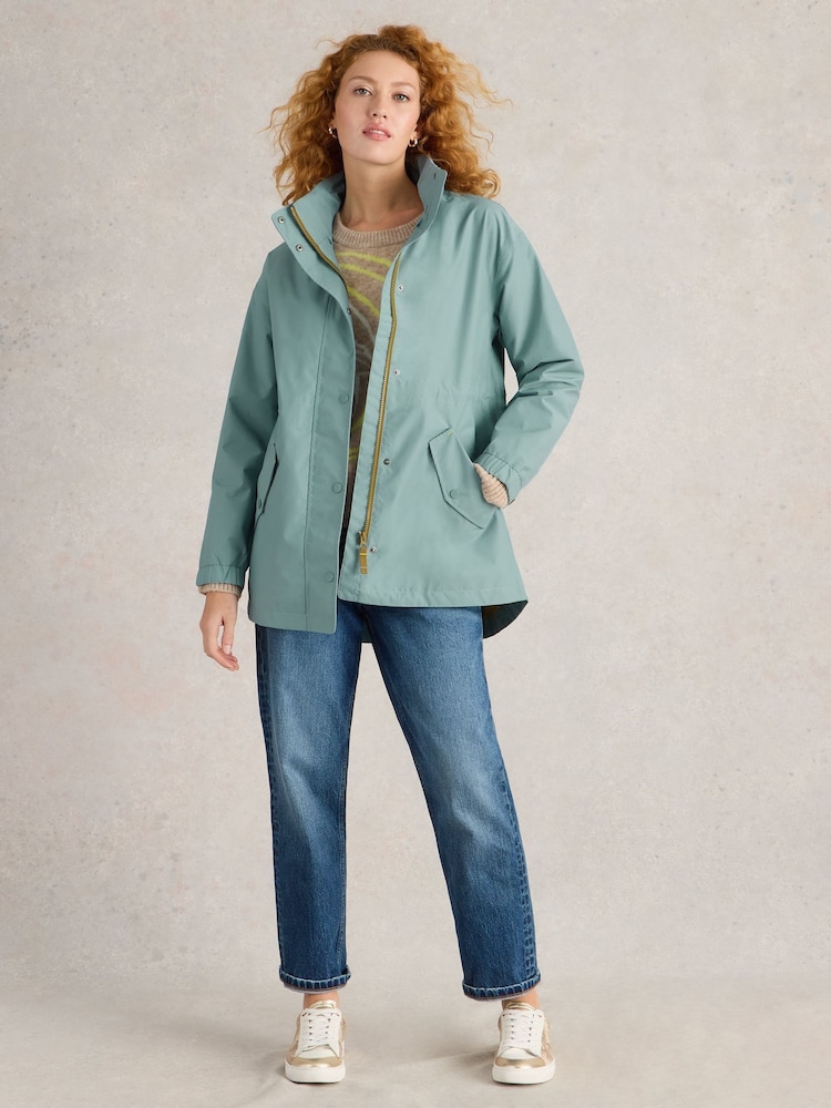 White Stuff Blue Lexi Waterproof Coat - Image 1 of 6