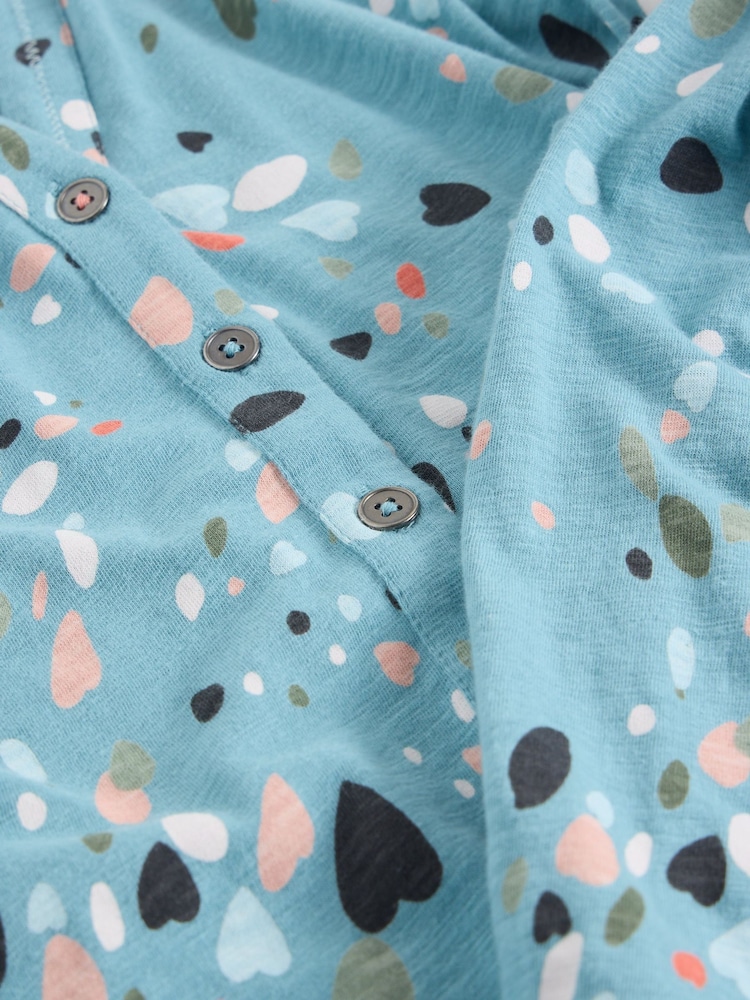 White Stuff Blue Annie Jersey 100% Cotton Shirt - Image 6 of 6