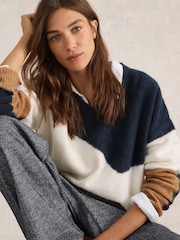 White Stuff Natural Cerie Chevron Jumper - Image 4 of 6