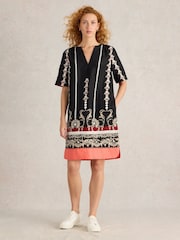 White Stuff Black June 100% Linen Dress - Image 3 of 6