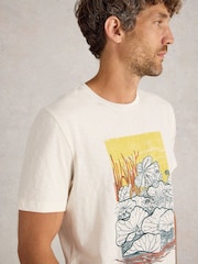 White Stuff Lilypad Graphic 100% Cotton T-Shirt - Image 4 of 6