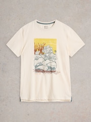 White Stuff Lilypad Graphic 100% Cotton T-Shirt - Image 5 of 6
