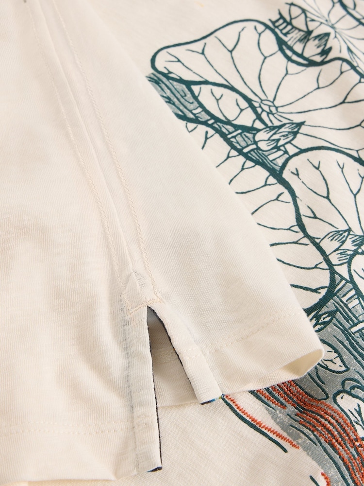 White Stuff Lilypad Graphic 100% Cotton T-Shirt - Image 6 of 6