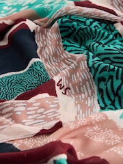 White Stuff Green Abstract Patchwork Scarf - Image 3 of 3