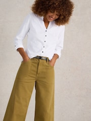 White Stuff White Annie Broderie Jersey 100% Cotton Shirt - Image 3 of 6