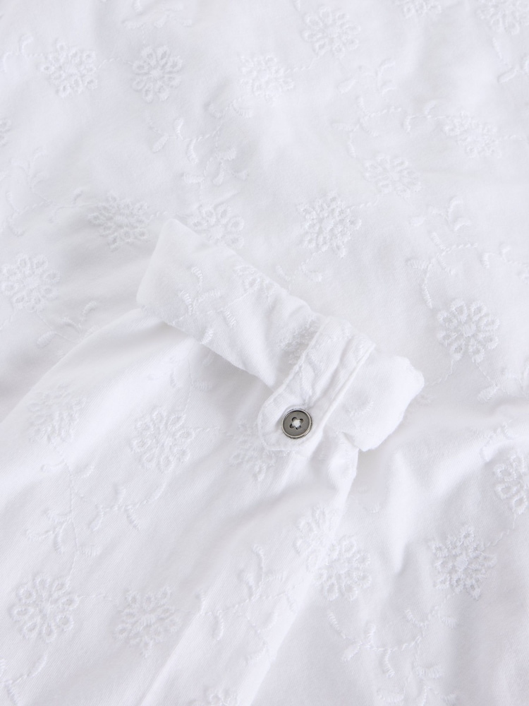 White Stuff White Annie Broderie Jersey 100% Cotton Shirt - Image 6 of 6