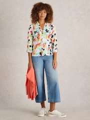 White Stuff White Annie Jersey 100% Cotton Shirt - Image 1 of 6