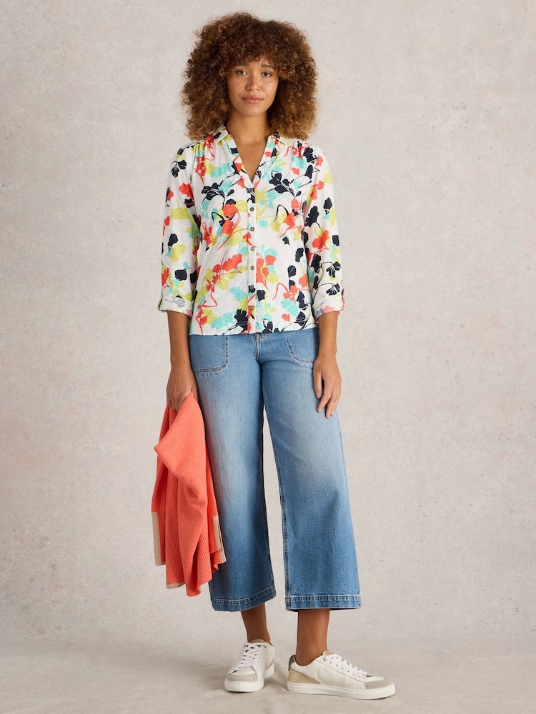 White Stuff White Annie Jersey 100% Cotton Shirt - Image 1 of 6