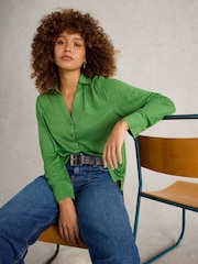 White Stuff Green Charlie 100% Linen Shirt - Image 3 of 6