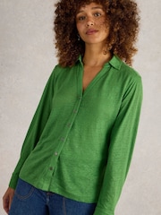 White Stuff Green Charlie 100% Linen Shirt - Image 4 of 6