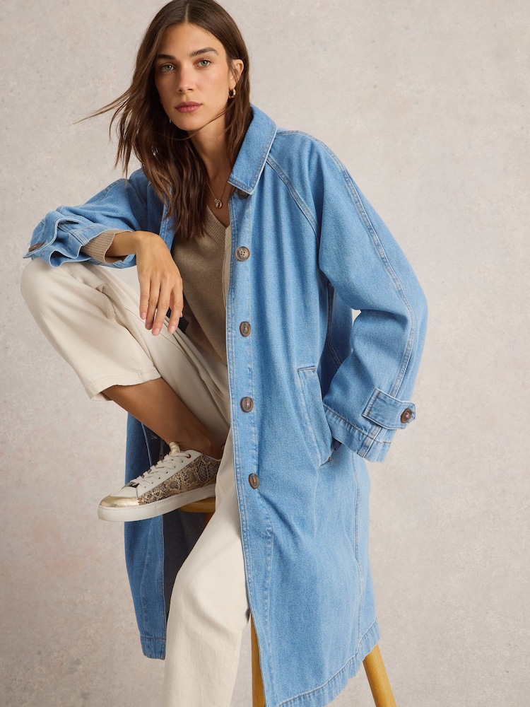 White Stuff Blue Oakleigh Denim Coat - Image 4 of 7