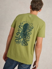 White Stuff Octopus Graphic 100% Cotton T-Shirt - Image 2 of 6