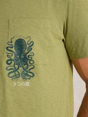 White Stuff Octopus Graphic 100% Cotton T-Shirt - Image 3 of 6