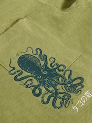 White Stuff Octopus Graphic 100% Cotton T-Shirt - Image 6 of 6