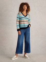 White Stuff Blue Palermo Stripe Jumper - Image 1 of 6