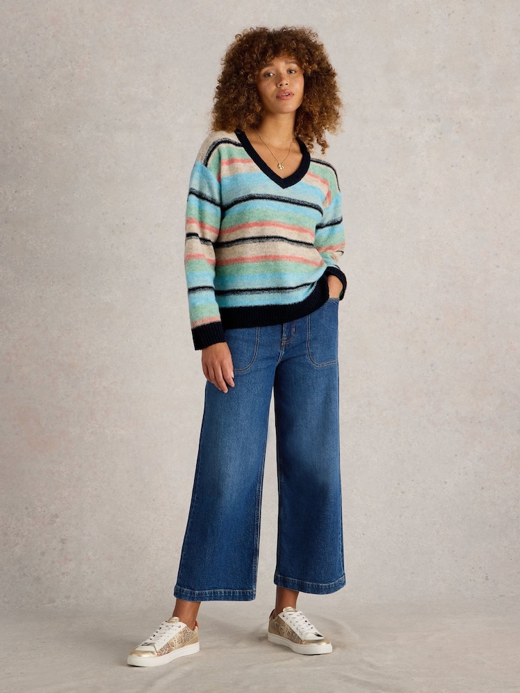 White Stuff Blue Palermo Stripe Jumper - Image 1 of 6